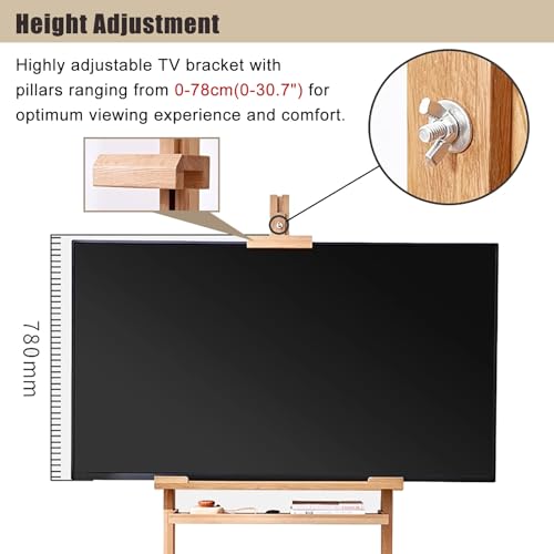 Soporte móvil para TV de madera con ruedas para TVs de 55 pulgadas miniatura 5