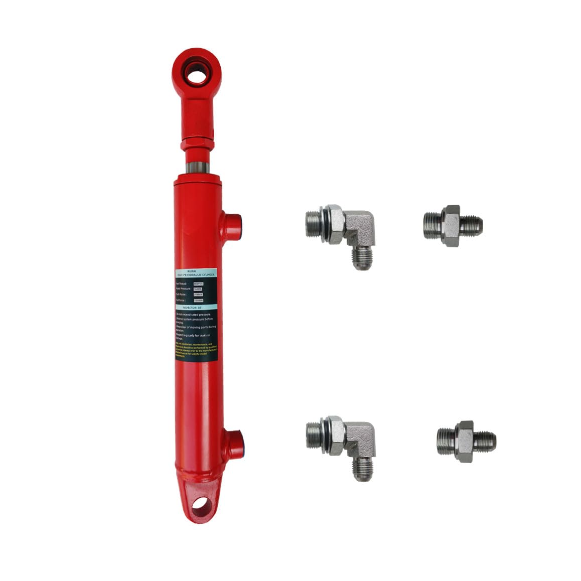 Hydraulic Cylinder 1.5" Bore 6" Stroke, 1" Rod Equipped with 4 Hydraulic connectors Mini Lift Actuator for Machinery, Industrial, Agricultural & DIY Projects — Amazon image 6