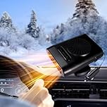 Car Heater,Portable Car Heater & Defroster, Windshield Defogger,12V Car Heater that Plugs into Cigarette Lighter,200W Defroster for Car Windshield (Black&Black)