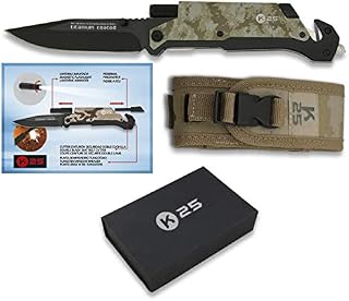 Scyzoryk K25 Pedernal / latarka, 9,5 cm, szybkie otwieranie, na polowanie, wędkowanie, kemping, do aktywności na świeżym powietrzu, survivalu i Bushcraft K25 18204-A + uchwyt na butelkę