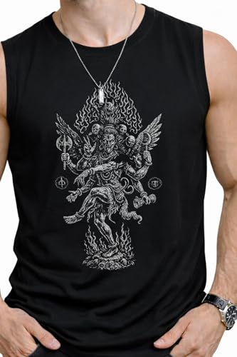 Image of JUGULAR Tank Tops Sleeveless T-Shirt for Men Gym Wear Vest Printed Stylish Round Neck Running for Sports Workout Fitness & Casual or Beach Wear