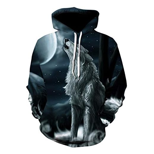 SONGWEOK Älskare bär 3D wolf digital tryckt huva baseball uniform vår och höst herr och dam tröja med huva