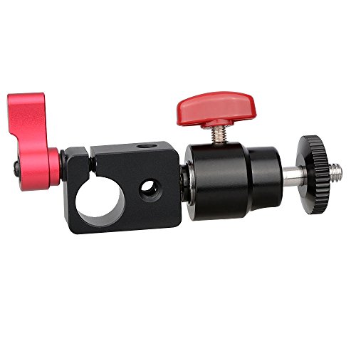 CAMVATE Camera 15mm Rod Clamp Adapter Articulated Mini Ball Head with 1/4