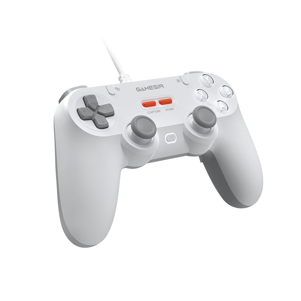 GameSir Tegenaria Lite Kabelgebundenes Gamepad – 1000Hz, Ultrageringe Latenz, Hall-Effekt-Sticks, 2 Rücken-Tasten – Switch/PC/Android/iOS – Serene White