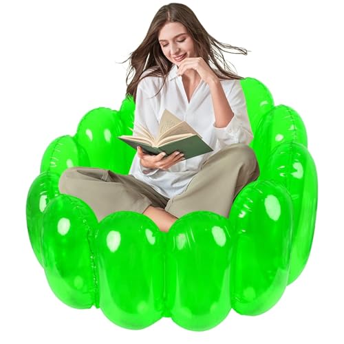 Aufblasbarer Stuhl, transparenter aufblasbarer Stuhl – transparente -Stühle aus PVC – geblasener Sofasitz, maximale Belastung 250 LB, Kino-Stühle, aufblasbare Möbel