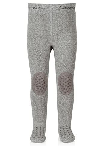 Sterntaler Baby - Mädchen Krabbelstrumpfhose Uni Strumpfhose, Silber Melange, 80