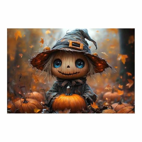 Toile de fond Halloween TERUEA petit homme citrouille orange 70x100cm