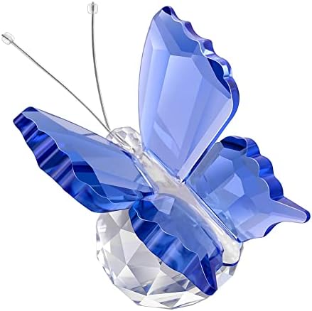 ZRENJHUS Crystal Butterfly Blue Figurine Collection Pretty Glass Ornament Cute Statue Home Decor Table Animal Collectible Gift