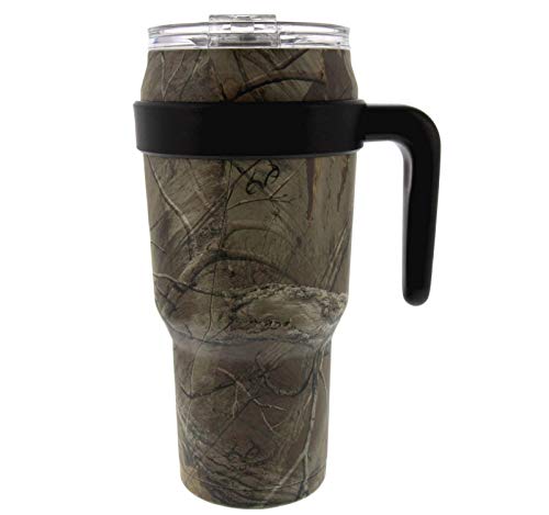 REDUCE COLD-1 Outdoor Extra Large Vacuum Insulated Thermal Mug with Slender Base, 3-in-1 Lid and Ergonomic Handle, 40oz - Tasteless and Odorless- Realtree Camo - Great for Home and Travel
