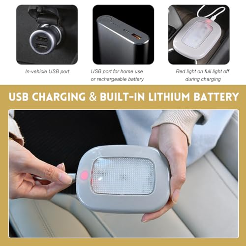 Luz de Techo Interiores para Auto con 10 LEDs, Recargable USB miniatura 4