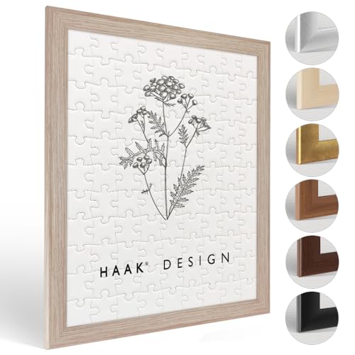 Haak Puzzlerahmen Klassik Sonoma Eiche (Dekor) 80 X 121 cm (ca. 3000 Teile) Bilderrahmen Rahmen für Puzzle
