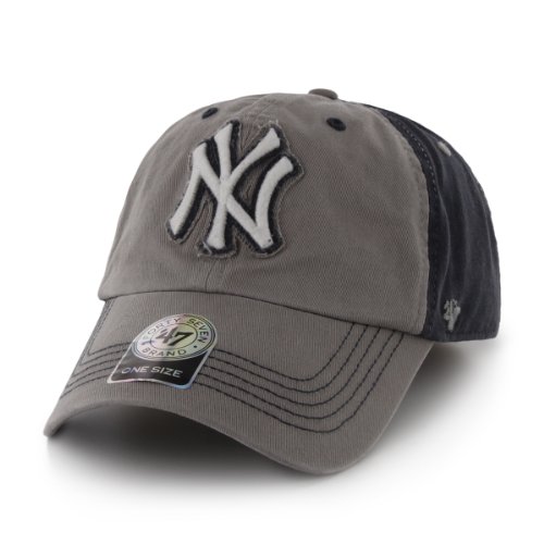 47 MLB New York Yankees Men's Bower Relaxed Fitted Cap, One-Size, Navy
