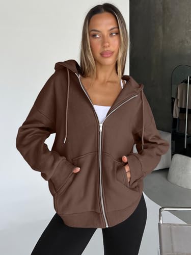 Image of Trendy Queen Womens Oversized Zip Up Hoodies Y2K Fall Sweatshirts 2026