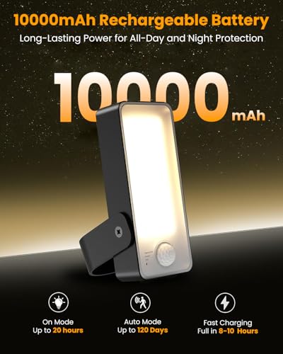 Image of ELEPHANTBOAT Motion Activated LED Wall Lamp Night with Remote, 3-Color LED Dimmable Light Lamp USB Rechargeable 10000mAh Waterproof Indoor Outdoor Smart Sensor Light for Bedroom, Porch, Hallway