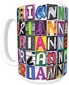 BRIANNA Coffee Mug / Cup - using photos of sign letters - personalized