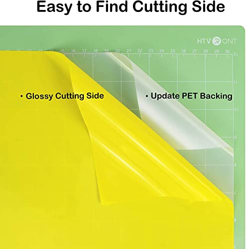 Image of HTVRONT Yellow Permanent Vinyl - 12 inch x 14 FT Permanent Adhesive Glossy Yellow Vinyl Roll Compatible with Cricut Cutting Machine, Silhouette, Cameo Cutters, Signs, Scrapbooking, Craft, Die Cutters