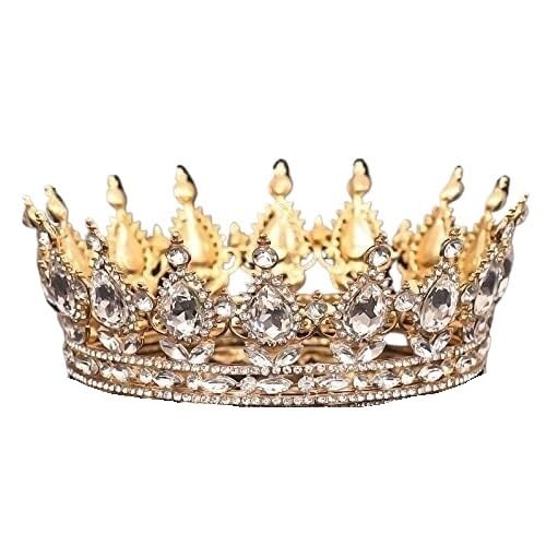 Damskie nakrycia głowy, biżuteria do włosów Diadem z koroną dla kobiet Diadem z w dla nowożeńców Rhinestone Kryształ Okrągły korona Biżuteria do włosów dla kobiet Diademy z koroną Prezent od