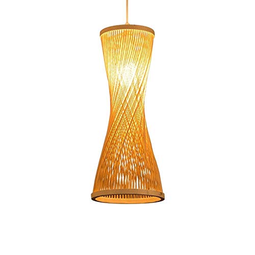 Lámpara de techo colgante E27 de ratán natural regulable estilo tropical asiático