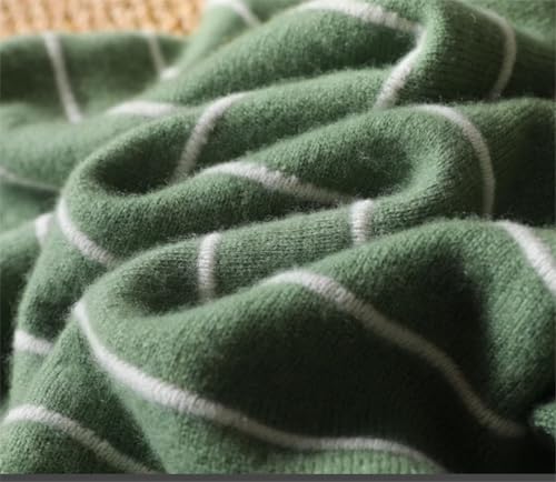 Men's Wool Soft Sweater Crew Neck Stripe Loose Long Sleeve Pullover3