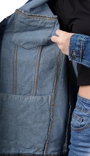 Oversized Jean Jacket for Women - Casual Trendy Fashion Denim Blue and Black Jean Jacket Women3