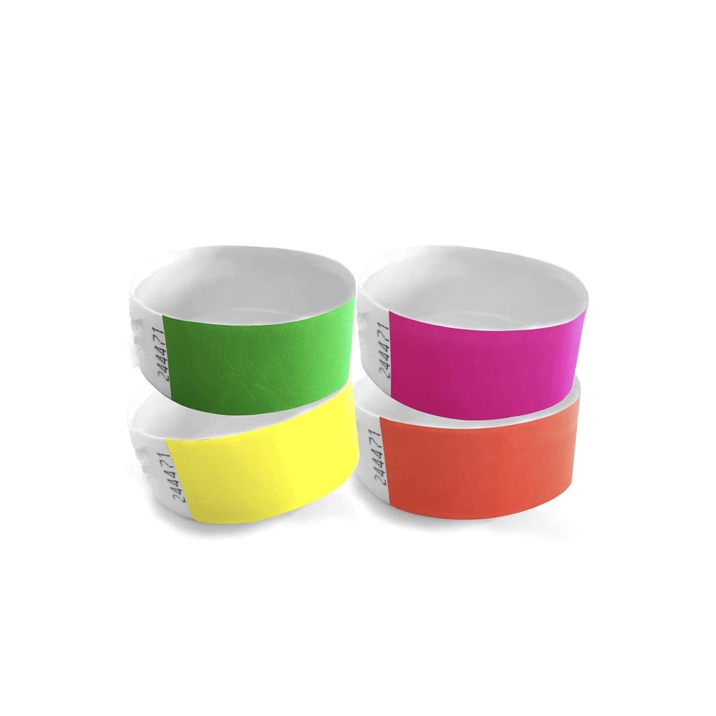 MP-Pack 1000 Pulseras tyvek para eventos 19mm colores flour