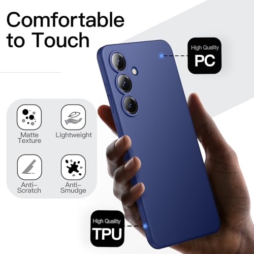 Image of JETech Slim Cover Case for Samsung Galaxy S25 5G with Camera Lens Full Protection, Ultra-Thin Lightweight Matte Finish Minimalist Protective Phone Cover (Navy)