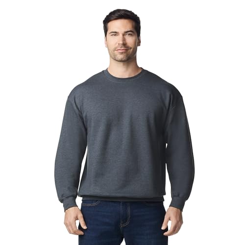 Image of Gildan Adult Softstyle Crewneck Sweatshirt, Style GSF000, Dark Heather, X-Large