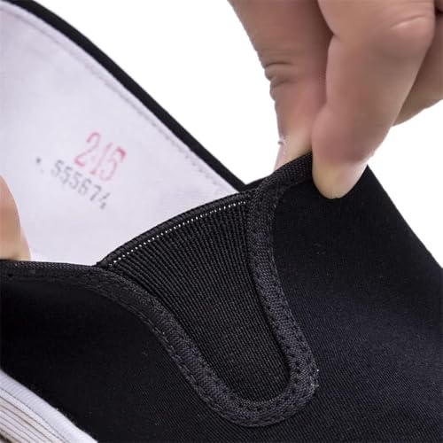 Men's Traditional Chinese Slip-On Shoes, Breathable Canvas Loafers for Tai Chi & Martial Arts, Lightweight Rubber Sole (1 38)3