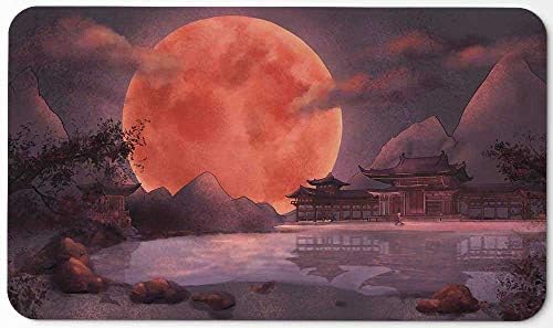 Paramint Blood Moon Shinto Temple (Stitched) - MTG Playmat - Compatible for Magic The Gathering Playmat - Play MTG, YuGiOh, TCG - Original Play Mat Art Designs & Accessories