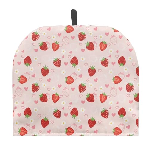 Image of Tea Pot Cover Red Strawberry Print Teapots Cosy Insulated Tea Cozies Home Kitchen Decoration Teapot Dust Cover Warming Tea Kettle Quilt Creative Gifts for Party