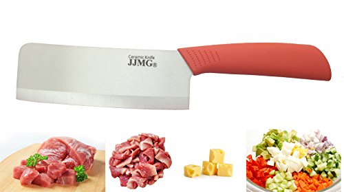 JJMG Ceramic Meat Cleaver Knife Sharp Durable Twice Thicker than Leading Brands non-slip