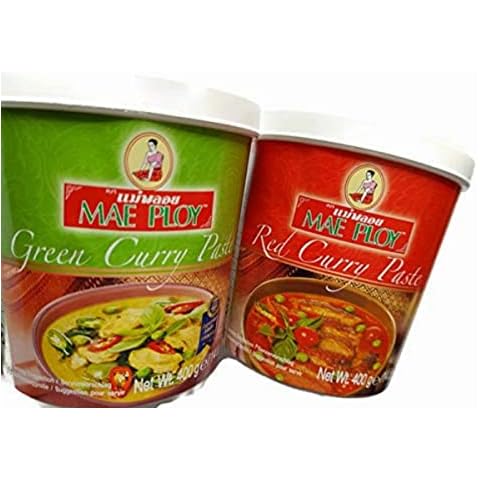 Mae Ploy Green Curry & Red Curry Paste Bundle 1 of Each Cover