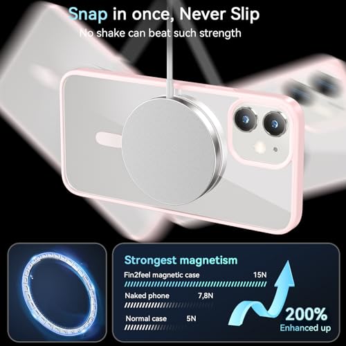 Coque iPhone 12 Pro rose premium antichoc compatible avec chargeur MagSafe
