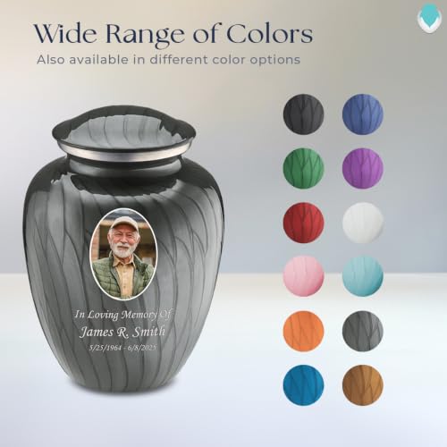 Image of Geturns - Adult Cremation Urns for Human Ashes I Large Photo Funeral Urn for Men and Women I 200 lbs (Pearl Silver)