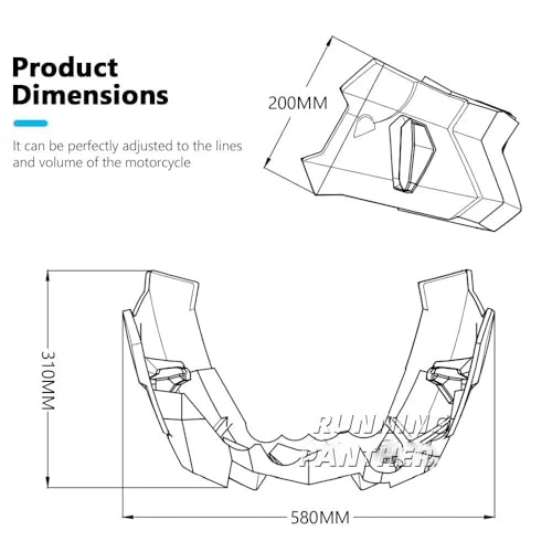 Ailettes aérodynamiques CB1000R anti-projection pour moteur 19-24 - 6