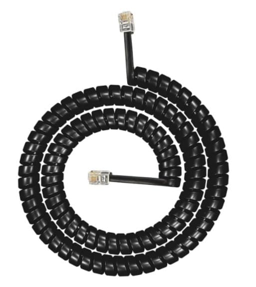 Long Length Landline Phone Handset Cable Cord – 2.5 Ft Coiled Telephone Accessory (Black) Long Length Landline Phone Handset Cable Cord – 2.5 Ft Coiled Telephone Accessory (Black)