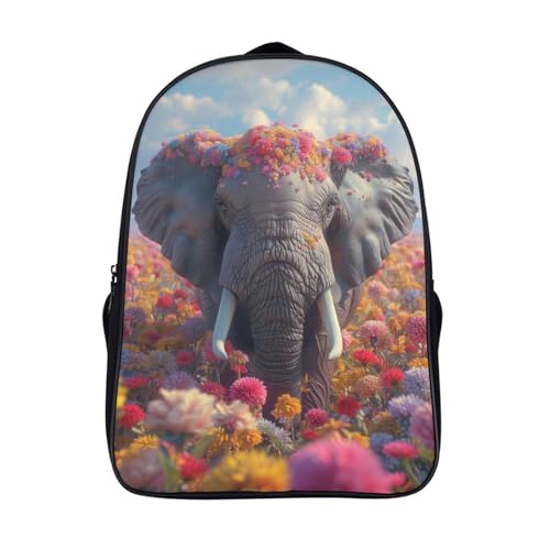 Mochila 3D de elefantes con correa pectoral anticaída para niñas de preescolar