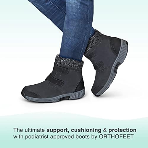 Orthofeet Women's Florence Ankle Boot, Black, 6.5 Narrow | Image 1