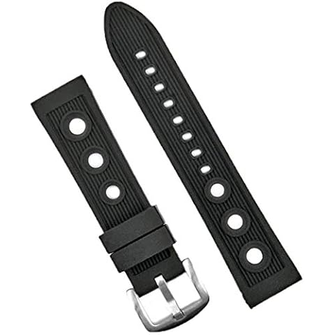 B & R Bands 24mm Breitling Style Silicone Rallye Watch Band Strap Cover