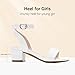 LAURMOSA Girls White Heels Sandals Open Toe Girls Dress Shoes Ankle Strap Kid High Heels Size 4 Church Communion Shoes Easter Flower Girl Wedding Party for Big Kids(L1033PWhite 4)