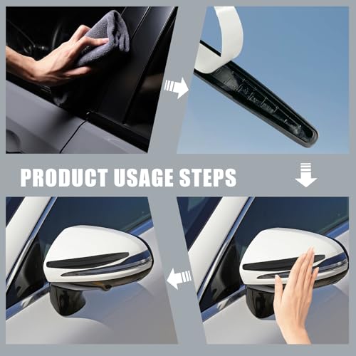 4 piezas de protectores de borde de puerta de coche de fibra de carbono negra, protector de borde de puerta de coche anticolisión, anti-fricción, tiras decorativas para la mayoría de las puertas de - imagen 6