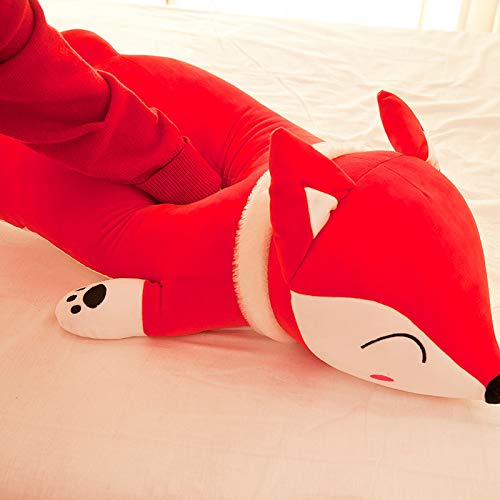 Kawaii Rosa Volpe Peluche Giocattoli Carino Rosso Volpe Cuscino Peluche Animali Bambola Bambini Sonno Abbraccio Cuscino per Ragazze Regalo di Natale 70 cm Rosa