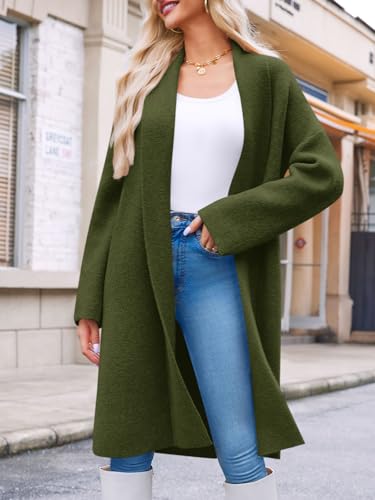Image of Saodimallsu Womens Long Cardigan Sweaters Chunky Open Front Oversized Slouchy Knit Fall Trendy Coatigan Jackets