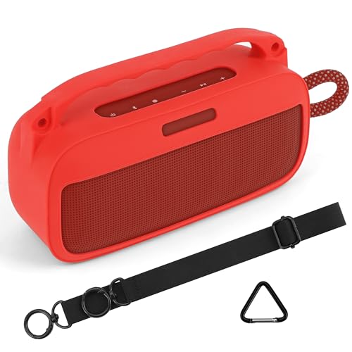 Housse silicone Bose SoundLink Plus noire avec bandoulière de transport Geekria