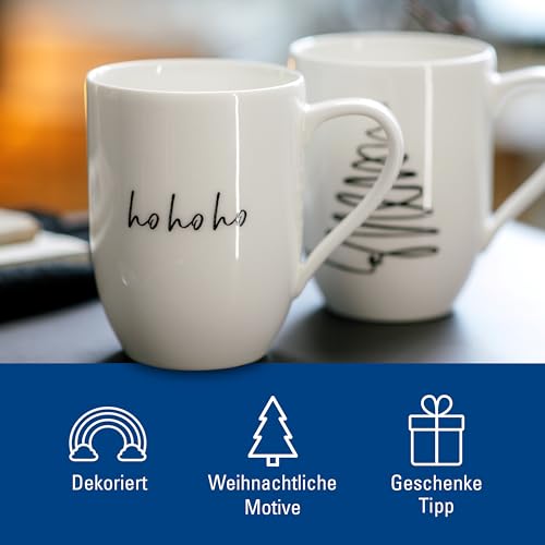 Villeroy & Boch – Statement Tassen Set "Tannenbaum" 2 teilig Weihnachten, Weiß, Schwarz, Spülmaschinenfest, Mikrowellensicher… – Ansicht 6
