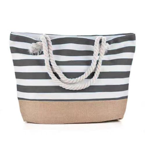 Grand sac de plage femme sac fourre-tout d'été réutilisable avec zip