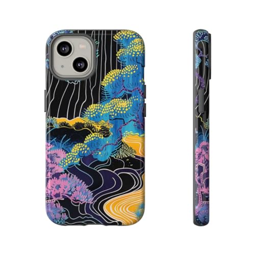 Coque rigide iPhone 14 motif rivière coloré pour sublimer vos sorties