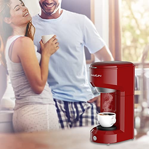 Vimukun Single Serve Coffee Maker Coffee Brewer Compatible With K-Cup Single Cup Capsule With 6 To 14Oz Reservoir, Small Size (Red) #TOP6
