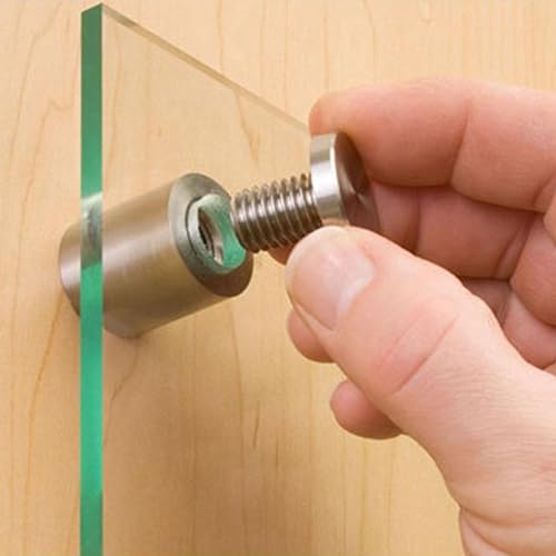 SPRHR 8 Stück Abstandshalter Wand Edelstahl, Schwerlast Klemmhalter Abstandshalter 19 × 30mm, Langlebig und Kratzfest Werbeschrauben zur Montage und Befestigung Kunstwerke, Zertifikate, Werbetafeln