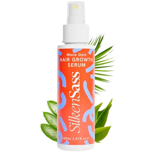 Silken Sass DHT Blocker Hair Growth Serum for Women Mane Gain Leave-In Treatment with Redensyl & Saw Palmetto Botanical Formula for Thinning Hair & Breakage Reduction